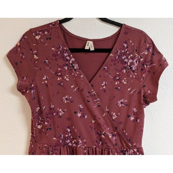 NEW~pact Organic Cotton Fit & Flare Crossover Short Sleeve Dress Medium - Picture 5 of 10